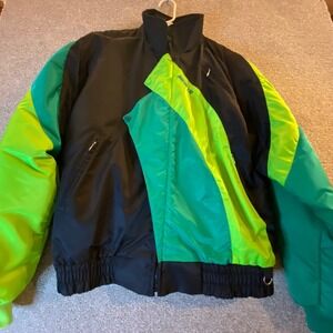 Vintage Arcticwear Men Tiger Insulated Ski Snowmobile Jacket LT Black Neon Green
